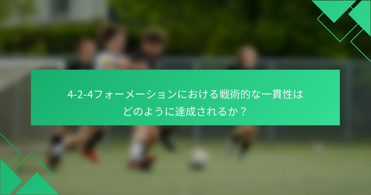 4-2-4フォーメーションにおける戦術的な一貫性はどのように達成されるか？